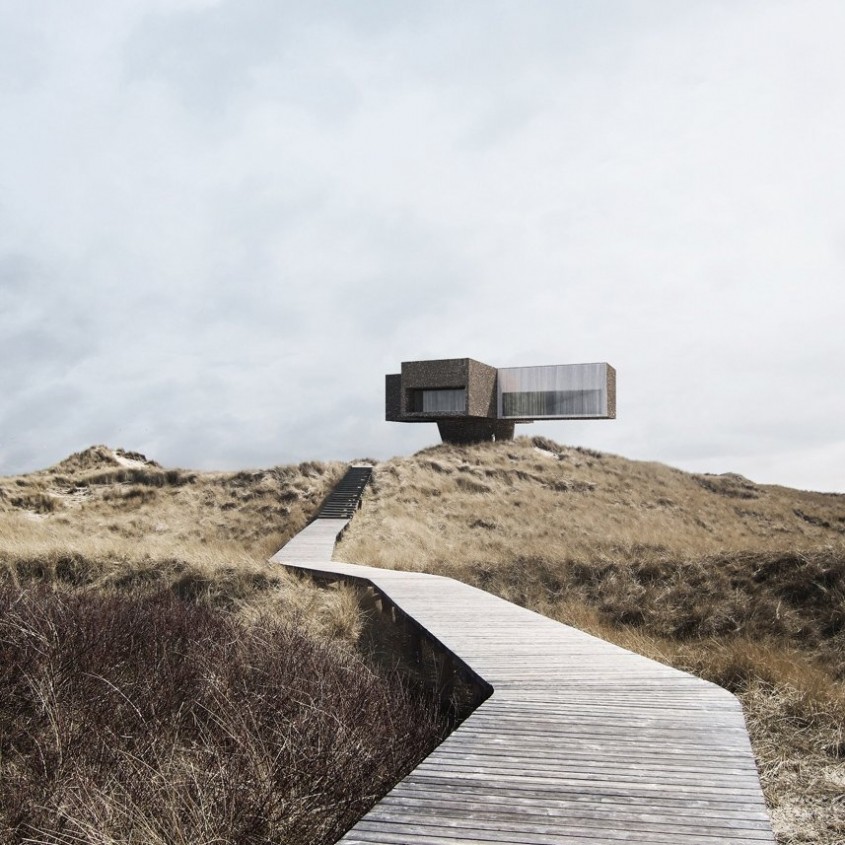 O casă ca desprinsă dintr-un film de Polanski construită pe coasta Mării Nordului