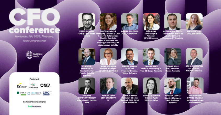 O nouă ediție CFO Conference la Timișoara 17 lideri din domeniu discută strategiile financiare pentru 2026