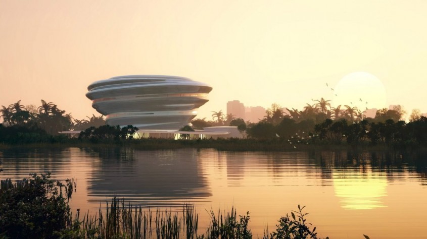 Un muzeu futurist ce pluteşte ca un nor deasupra junglei