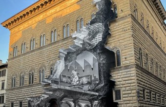 „Rana” culturii în era Covid: O iluzie optică monumentală sparge zidurile Palazzo Strozzi din Florenţa
