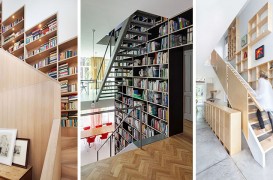 Combinaţii interesante cu scări, trepte, rafturi şi cărţi