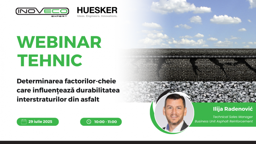 Webinar Inoveco & Huesker: Cum controlăm fisurile reflexive în asfalt