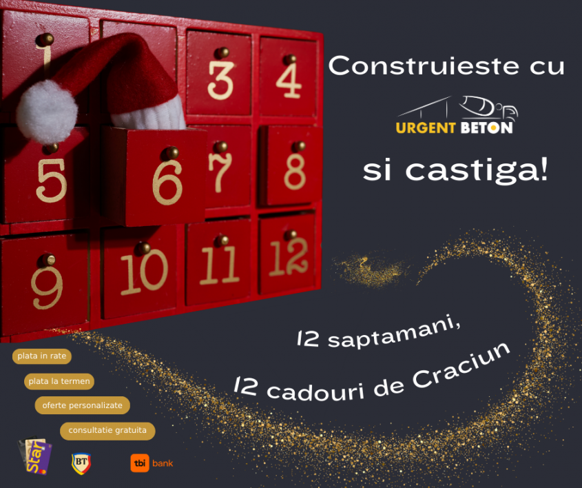 Construiește cu Urgent Beton și câștigă: 12 săptămâni, 12 cadouri de Crăciun!