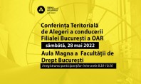 Conferința Teritorială de Alegeri a conducerii Filialei București a OAR – sâmbătă 28 mai 2022 "Numărul