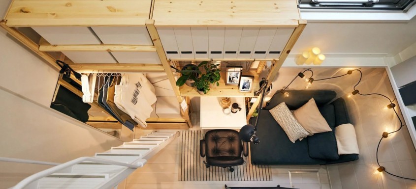 Trucuri pentru amenajarea unei mini-locuinţe folosite într-un apartament mobilat de Ikea