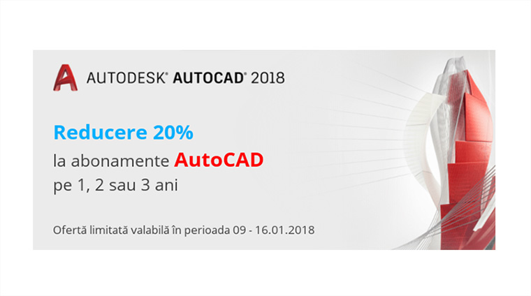 Reducere 20% la abonamente AutoCAD pe 1, 2 și 3 ani