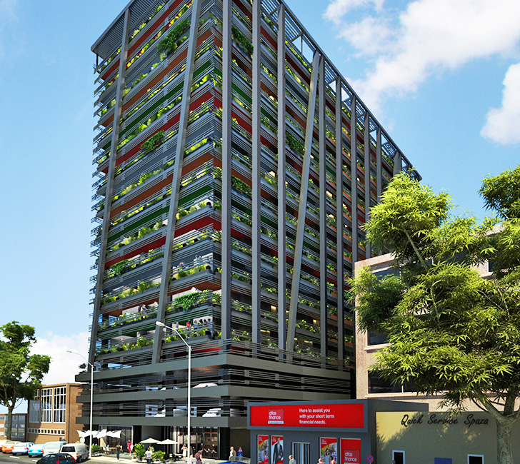 O cladire industriala va fi transformata intr-un spatiu modern cu terase pline cu vegetatie