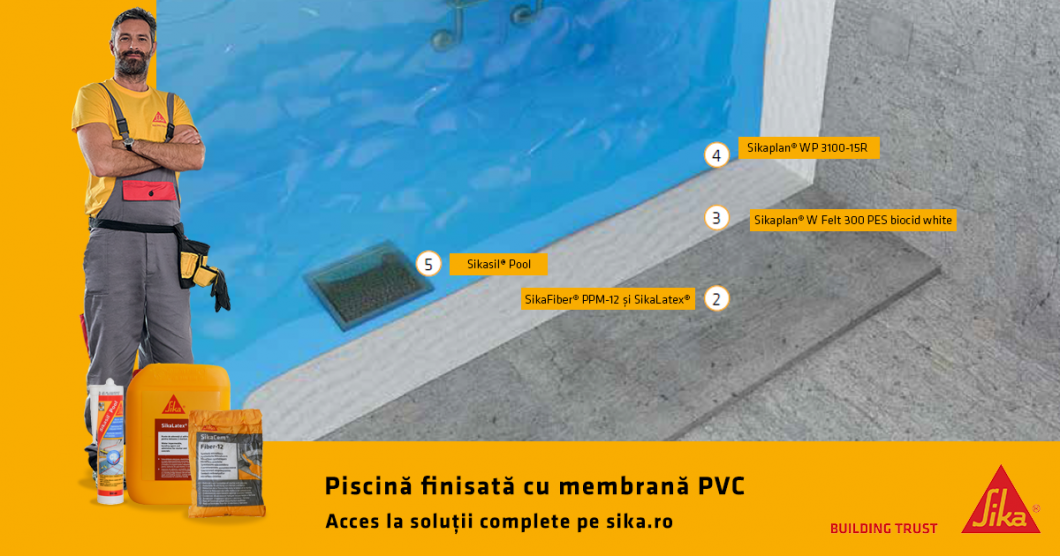 Piscină finisată cu membrană PVC &ndash; soluţie tehnică
