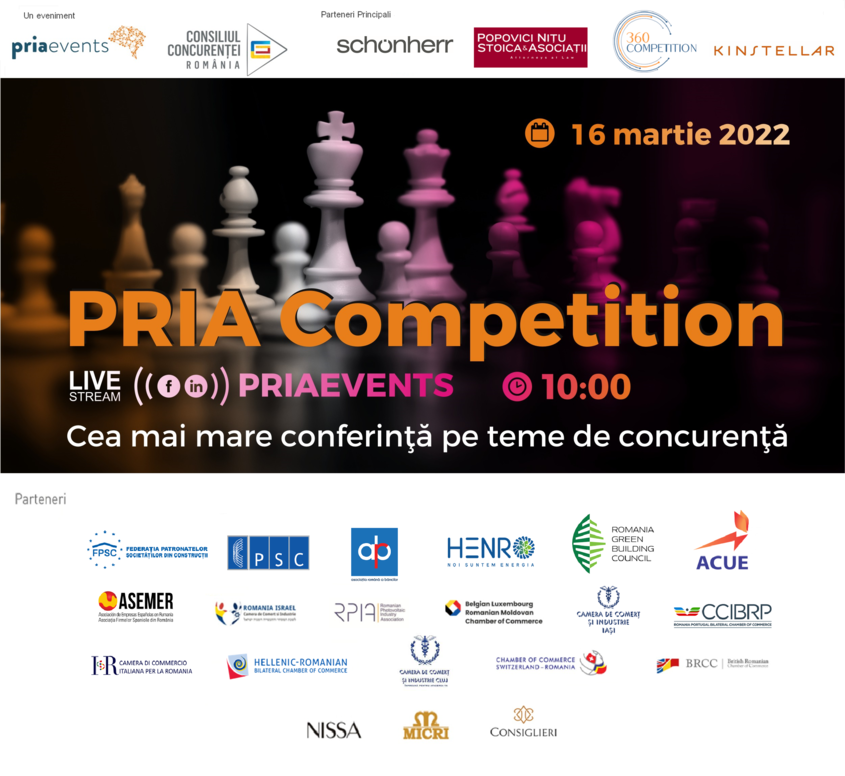 Pria Competition, eveniment dedicat concurenței și mediului de business, 16 martie 2022