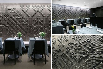 Tapiserie realizata printr-o minutioasa sculptare a pietrei