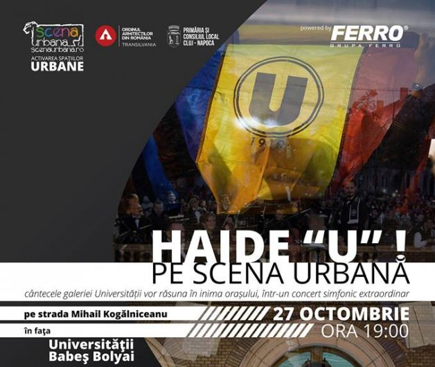 Cluj: "U" revine pe Scena Urbană. Galeria Universității, în concert alături de o orchestră simfonică