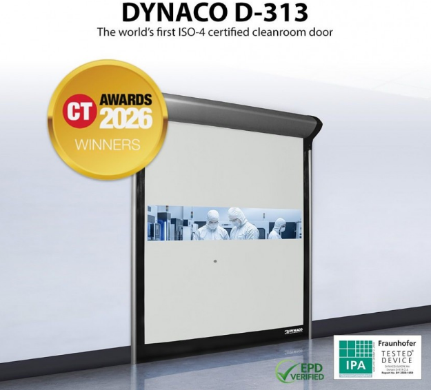 Ușa rapidă Dynaco D-313 CL4, premiată pentru inovație &icirc;n camere curate
