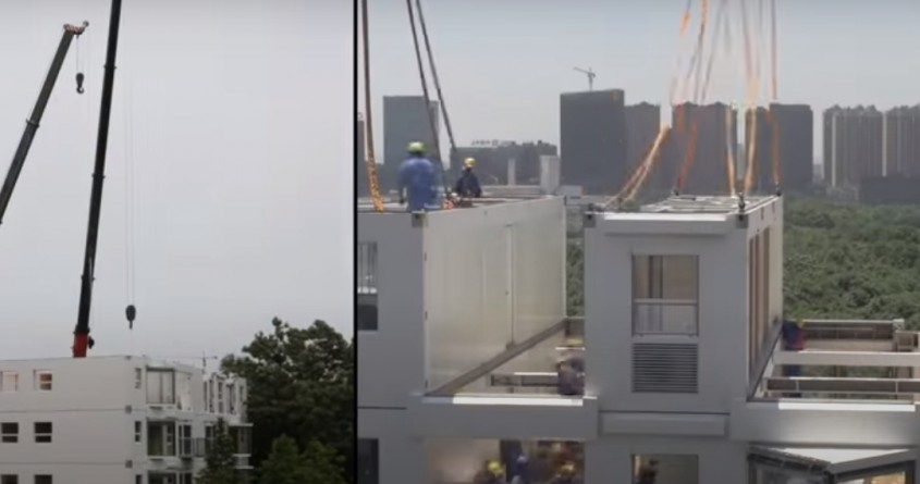Cum este ridicat un bloc de zece etaje în mai puţin de 29 de ore (Video)