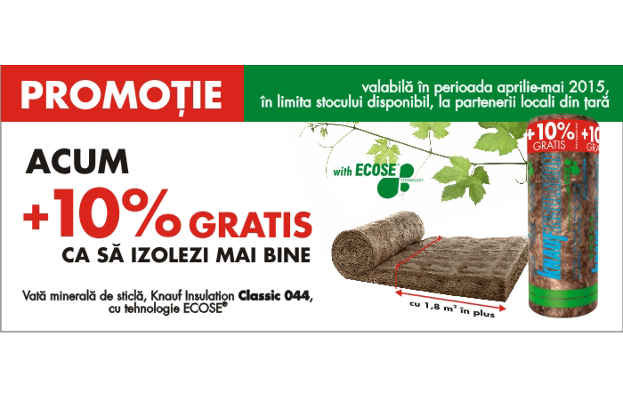 Promotie Knauf Insulation 10% GRATIS