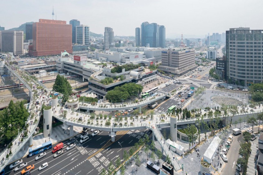 Autostradă suspendată transformată în "oraș al plantelor"