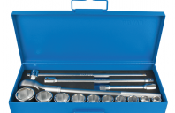 Trusă capete chei tubulare 3/4" &icirc;n cutie metalică