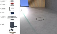 Baie cu suprafețe continue fără îmbinări cu sifonul de pardoseală și duș HL542Prblue Acest design modern