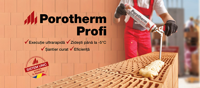 Cărămidă șlefuită pentru execuția zidăriilor la temperaturi scăzute - Porotherm Profi
