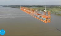 Rezervoare din poliesteri armați pentru echilibrarea podului suspendat de la Brăila Traversele destinate stabilizării cablurilor din