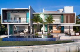 O noua casa moderna a fost construita pe malul apei, in Miami