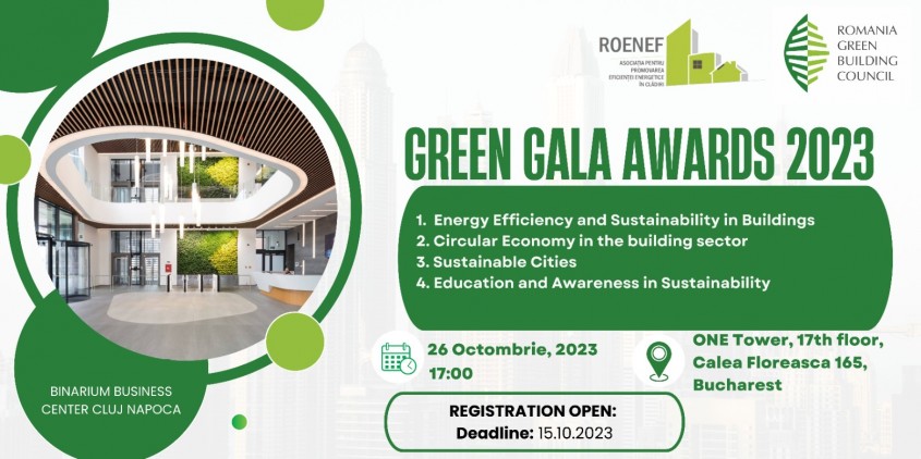 Lansarea competiției Green Gala Awards 2023: Excelență în sustenabilitatea construcțiilor