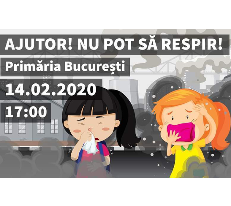 Marș împotriva poluării din Capitală: "Aer curat, nu plămân intoxicat!"