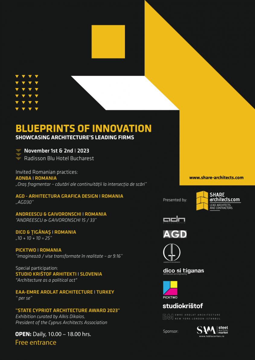 Premieră SHARE România 2023: „Blueprints of Innovation: Showcasing Architecture’s Leading Firms”, o incursiune în arhitectura românească