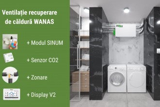 Ventilație inteligentă pentru case, cu WANAS Classic 250 H, compatibilă cu modulul SINUM