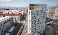 O clădire cu ferestre inspirate de scoarţa unui arbore Proiectul Populus prespune construirea unei cladiri cu