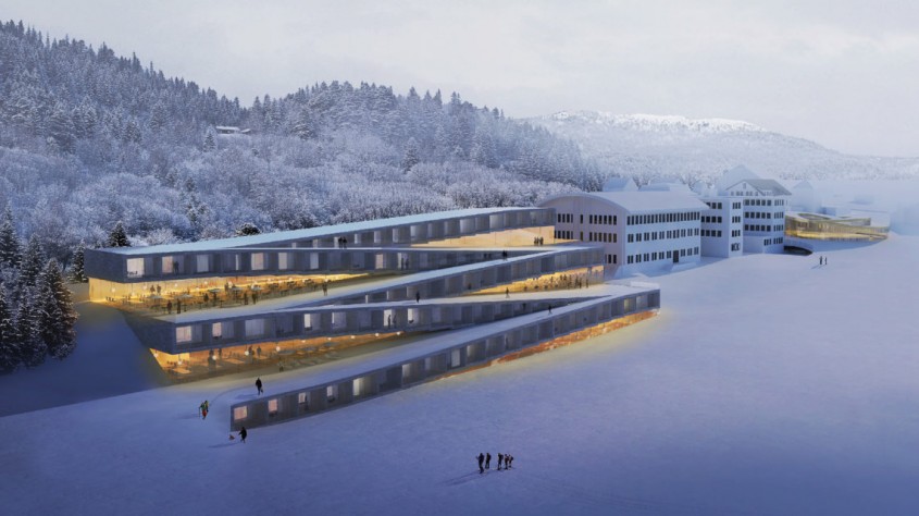 Oaspeții unui nou hotel din Elveția vor putea schia pe acoperiș