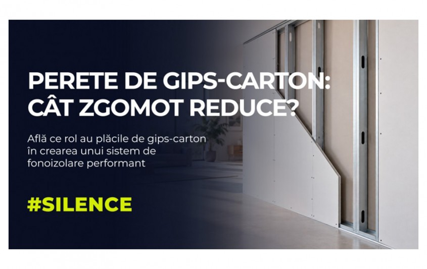Cât zgomot poate reduce un perete de gips-carton?