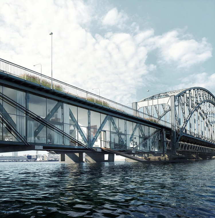 Apartamente peste apă: O idee originală pentru salvarea unui pod vechi