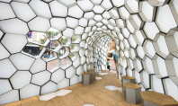 Pavilion cu forme geometrice puse in valoare cu ajutorul luminilor Dupa aproape douasprezece luni de planificare