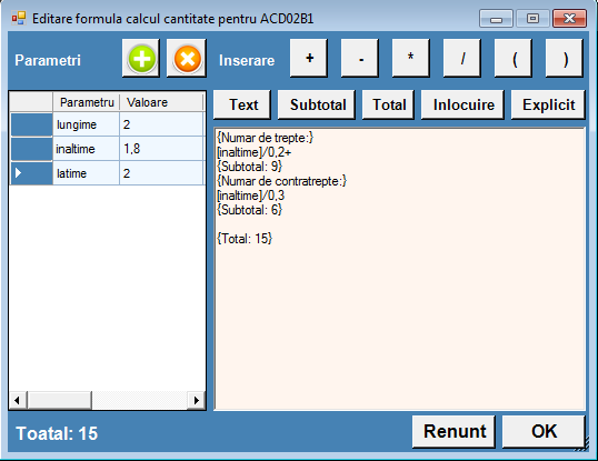 Nou! Functie de calcul cantitati si raport Antemasuratoare