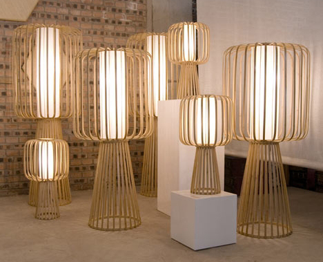 Lampi handmade din bambus