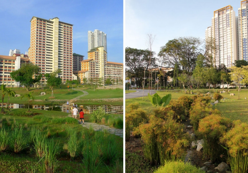 Materiale reciclate de la un vechi canal din beton transforma spatiul urban al orasului Singapore