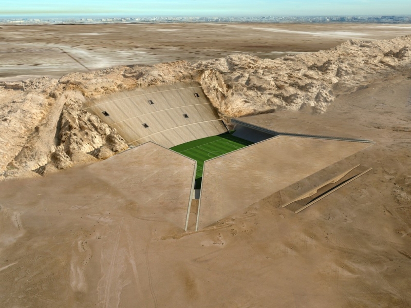 Stadionul Al Ain o volumetrie ascunsa in desert