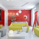 Un mic apartament decorat in culori dinamice
