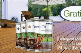 Promotie - detergent mobilier gradina cadou la cumpararea a 5 L ulei Bona Deck Oil