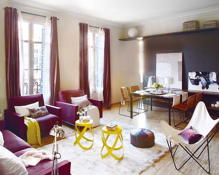 Spatii mici, atipice, folosite eficient, intr-un apartament din Barcelona
