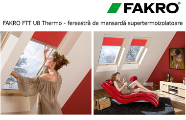 Fereastra de mansarda supertermoizolatoare - FAKRO FTT U8 Thermo
