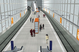 Statie de metrou in Leipzig, finisata cu ajutorul caramizilor din sticla