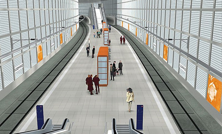 Statie de metrou in Leipzig, finisata cu ajutorul caramizilor din sticla