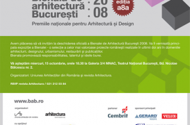 Avem placerea sa va invitam la deschiderea oficiala a Bienalei de Arhitectura Bucuresti 2008