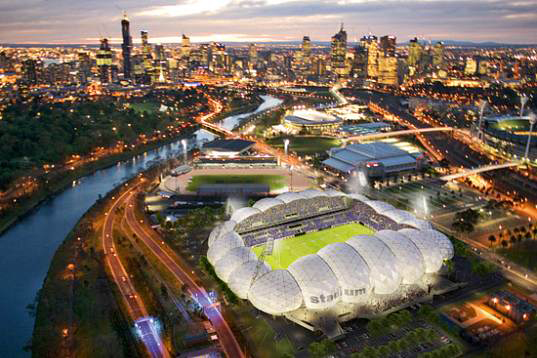Arhitectura gonflabila la un stadion din Melbourne
